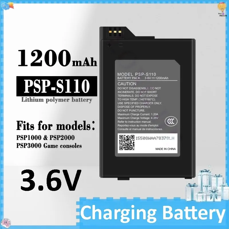 PSP-S110 1200mAh 3.6V Rechargeable Li-ion Battery for Sony PSP1000 PSP2000 PSP3000 Game Console Replacement Battery
PSP-S110 1200mAh 3.6V Rechargeable Li-ion Battery for Sony PSP1000 PSP2000 PSP3000 Game Console Replacement Battery