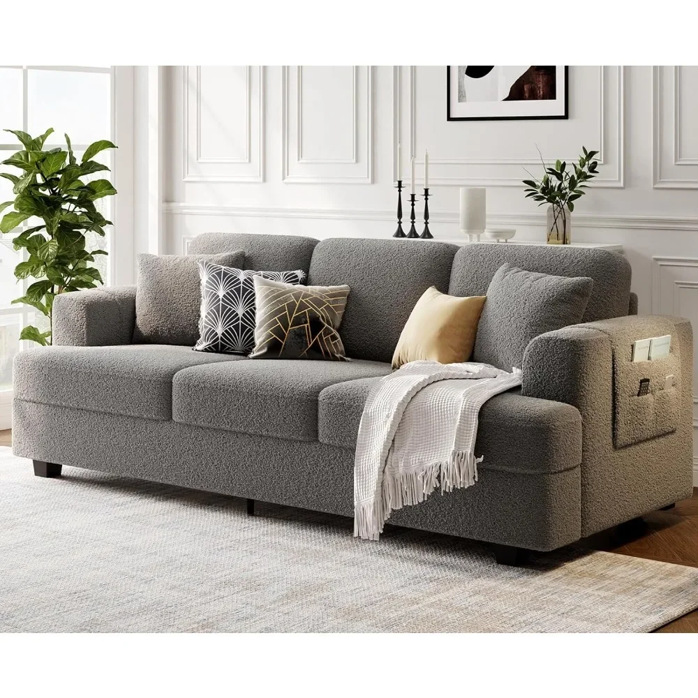 Deep Seat Sofa 89" with Throw Pillow, Modern Couches for Living Room, Comfy Sofa, Sleeper Couch, Bouclé, Dark Grey
Deep Seat Sofa 89" with Throw Pillow, Modern Couches for Living Room, Comfy Sofa, Sleeper Couch, Bouclé, Dark Grey