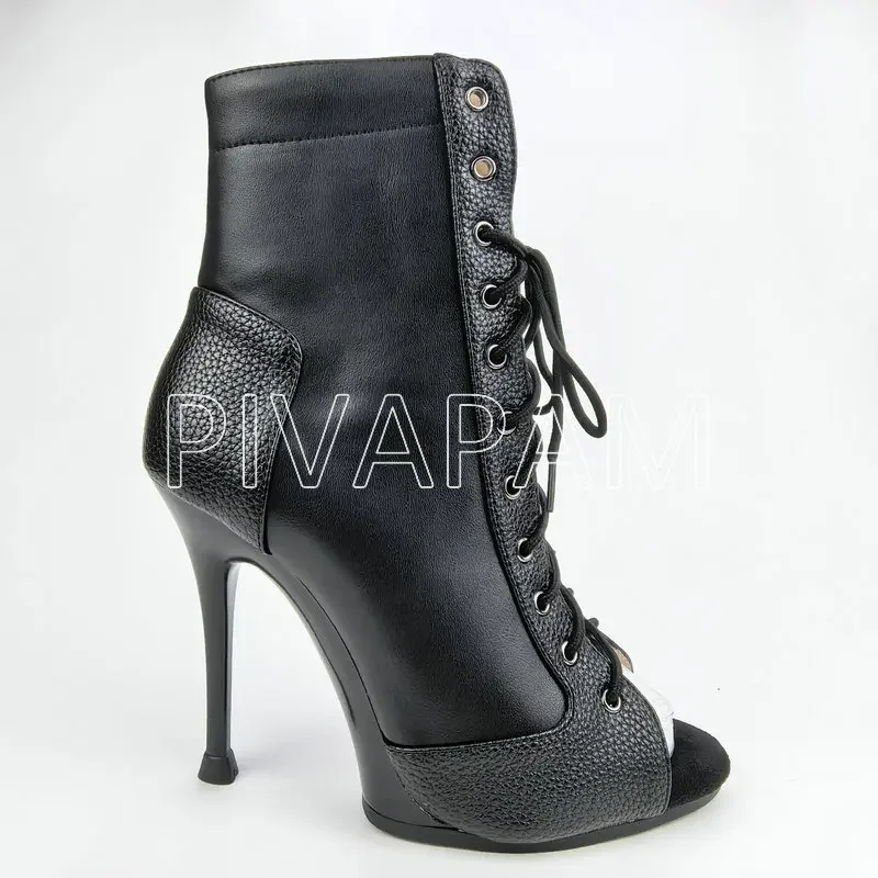 Women Sexy Black Pumps Shoes 11CM Latin Jazz Dance Shoes Peep Toe Lace Up High Heels Short Boots Stilettos Ballroom Dance Heels
Women Sexy Black Pumps Shoes 11CM Latin Jazz Dance Shoes Peep Toe Lace Up High Heels Short Boots Stilettos Ballroom Dance Heels
