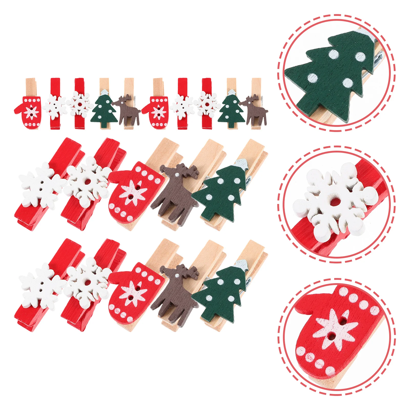125Pcs Small Photo Clips Christmas Wooden Clothespins for Holiday Decoration Memo Display Lightweight Party Favor Set
125Pcs Small Photo Clips Christmas Wooden Clothespins for Holiday Decoration Memo Display Lightweight Party Favor Set