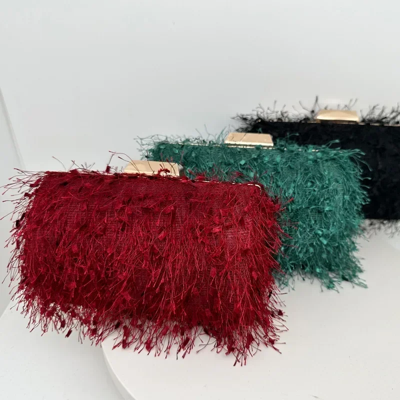 Fashion Fuzzy Evening Purse Women's Tassesl Pink Clutch Bag Cute Fluffy Elegant Wedding Party Female Handbag Lavender 7 Colors
Fashion Fuzzy Evening Purse Women's Tassesl Pink Clutch Bag Cute Fluffy Elegant Wedding Party Female Handbag Lavender 7 Colors