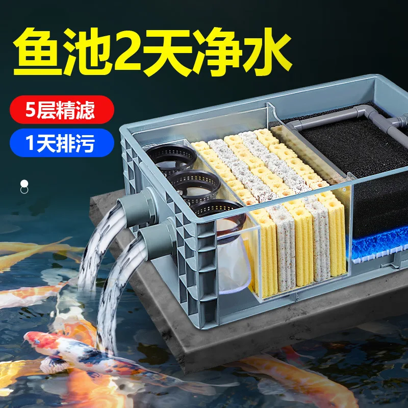 Fish tank top filter Fish pond water circulation system Fish pond ecological water purification equipment Pool turnover box
Fish tank top filter Fish pond water circulation system Fish pond ecological water purification equipment Pool turnover box