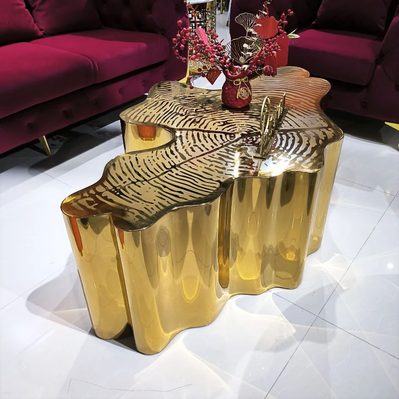 Modern Italian light luxury tree root coffee table etching stainless steel advanced sense irregular tea table tea table
Modern Italian light luxury tree root coffee table etching stainless steel advanced sense irregular tea table tea table