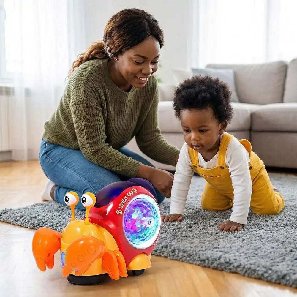 Plastic LED Light Crab Walking Walking Tummy Time With Music Dancing Hermit Crab Electric Snail Movable
Plastic LED Light Crab Walking Walking Tummy Time With Music Dancing Hermit Crab Electric Snail Movable