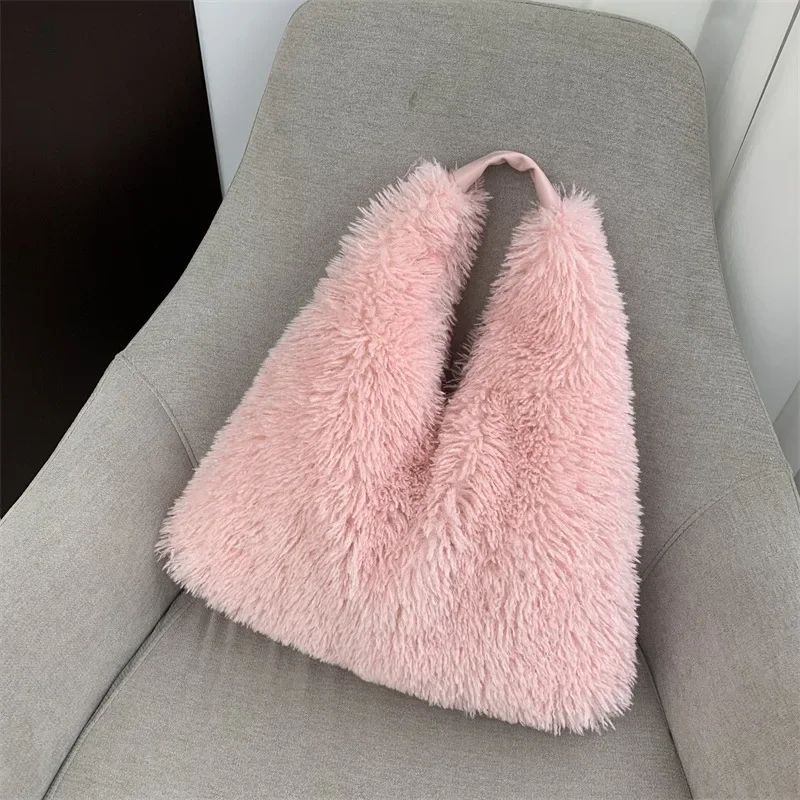 Fashion Luxury Fake Fur Ladies Tote Bags Sweet Soft Plush Women's Shoulder Bag Simple Solid Color Winter Female Handbags Purse
Fashion Luxury Fake Fur Ladies Tote Bags Sweet Soft Plush Women's Shoulder Bag Simple Solid Color Winter Female Handbags Purse
