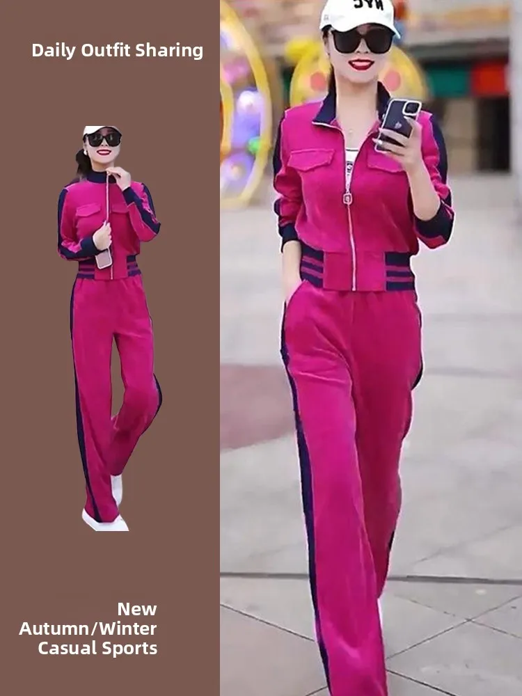 Fashionable Casual Sportswear Set for Women Autumn Winter Two-Piece Suit Color Block Hoodie And Pants Stand Collar Trendy
Fashionable Casual Sportswear Set for Women Autumn Winter Two-Piece Suit Color Block Hoodie And Pants Stand Collar Trendy
