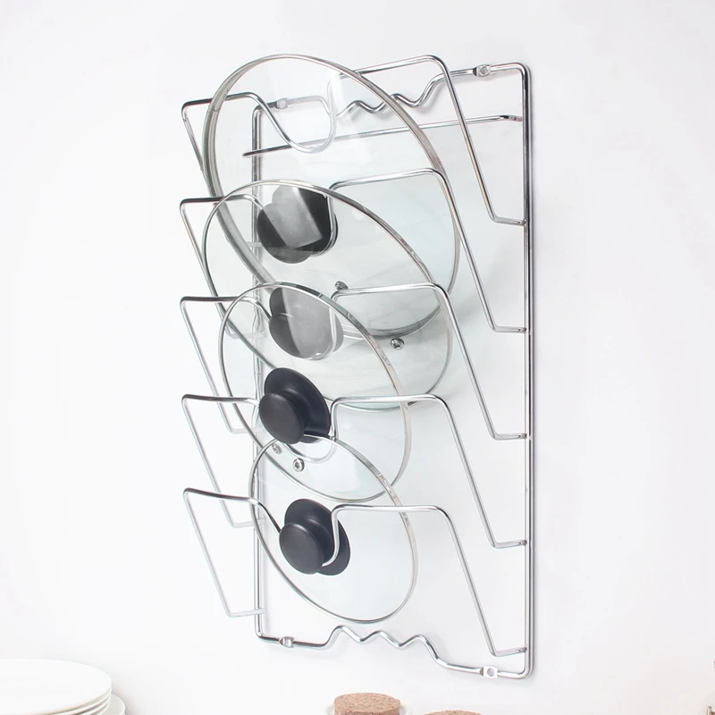 Kitchen Wall Hanging Pot Cover Rack 5-Layer Pot Lid Storage Rack Metal Multifunctional Pot Cover Rack Stand Spoon Holder
Kitchen Wall Hanging Pot Cover Rack 5-Layer Pot Lid Storage Rack Metal Multifunctional Pot Cover Rack Stand Spoon Holder