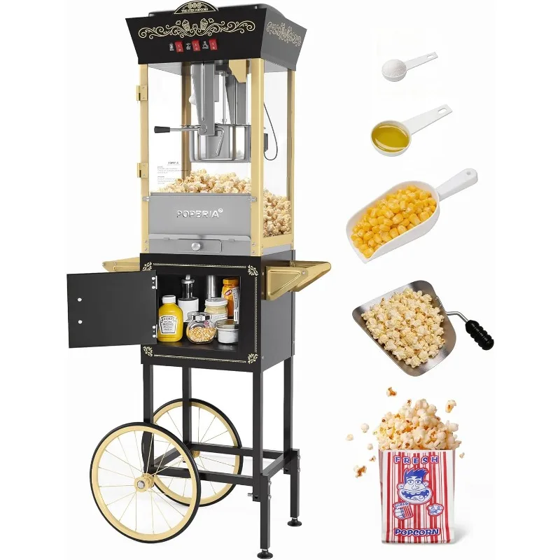Popcorn Machine with Cart, 12oz Retro Professional Popcorn Maker, Movie Theater Style Popcorn Machine with Warming Deck
Popcorn Machine with Cart, 12oz Retro Professional Popcorn Maker, Movie Theater Style Popcorn Machine with Warming Deck