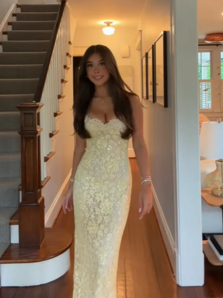 Luxury Floral Lace Bodycon Maxi Gown Spaghetti Straps Sheath Floor Length Cocktail Wedding Guest Evening Women Casual Dresses
Luxury Floral Lace Bodycon Maxi Gown Spaghetti Straps Sheath Floor Length Cocktail Wedding Guest Evening Women Casual Dresses 
