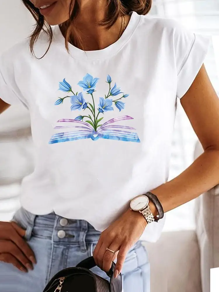 Print T Shirt Short Sleeve Books Flower Love Trend Sweet Clothing Women Summer Clothes Graphic T-shirt Fashion Tee Female Top
Print T Shirt Short Sleeve Books Flower Love Trend Sweet Clothing Women Summer Clothes Graphic T-shirt Fashion Tee Female Top