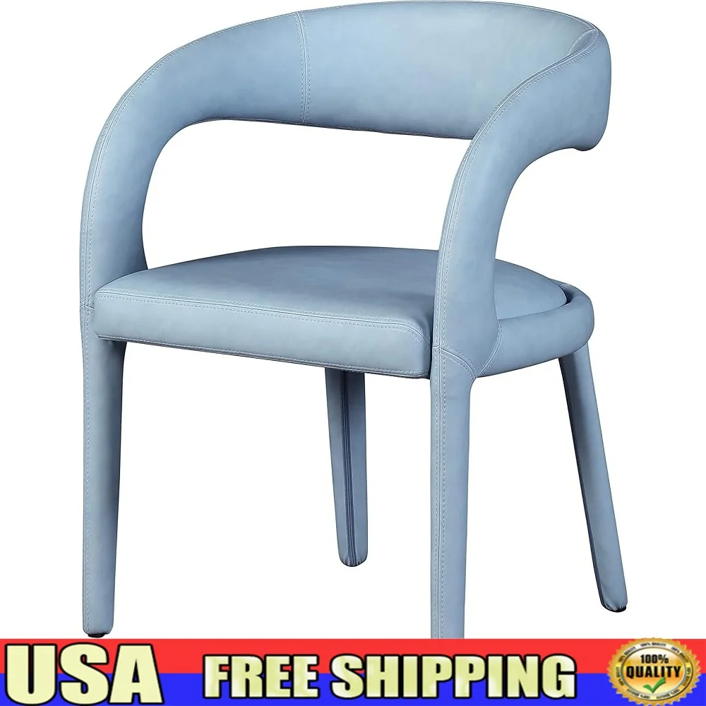 Modern Vegan Leather Dining Chair Upholstered Rounded Back Contemporary Design Soft Durable Light Blue Fully Upholstered Solid
Modern Vegan Leather Dining Chair Upholstered Rounded Back Contemporary Design Soft Durable Light Blue Fully Upholstered Solid