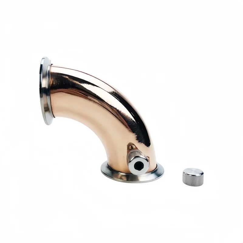 Copper Sanitary Elbow 2"(51mm) OD64mm ,90 degree Copper Pipe With Thermowell Nipple And Plug
Copper Sanitary Elbow 2"(51mm) OD64mm ,90 degree Copper Pipe With Thermowell Nipple And Plug