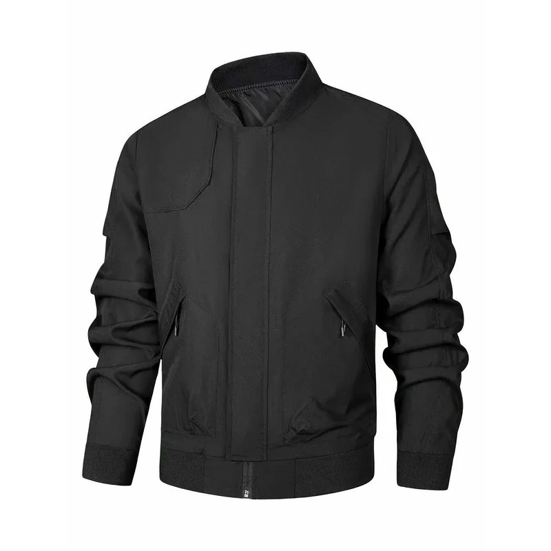 Men's Baseball Collar Jacket, Black Workwear-Style Multi-Pocket Coat, Simple and Versatile, Windproof and Wear-Resistant, Essential for Daily Commuting and Street Fashion, Slim Fit, Stylish and Casual Men's Top
Men's Baseball Collar Jacket, Black Workwear-Style Multi-Pocket Coat, Simple and Versatile, Windproof and Wear-Resistant, Essential for Daily Commuting and Street Fashion, Slim Fit, Stylish and Casual Men's Top
