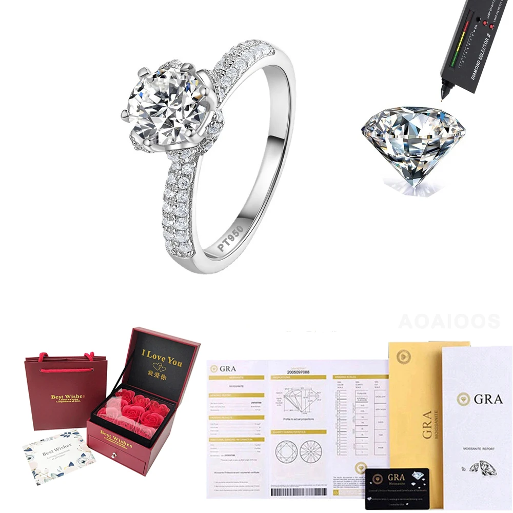 100% Genuine Certified PT950 Platinum Ring 1 Carat Diamond Moissanite Rings for Women Anillos Mujer Jewelry Mossinate Luxury
100% Genuine Certified PT950 Platinum Ring 1 Carat Diamond Moissanite Rings for Women Anillos Mujer Jewelry Mossinate Luxury