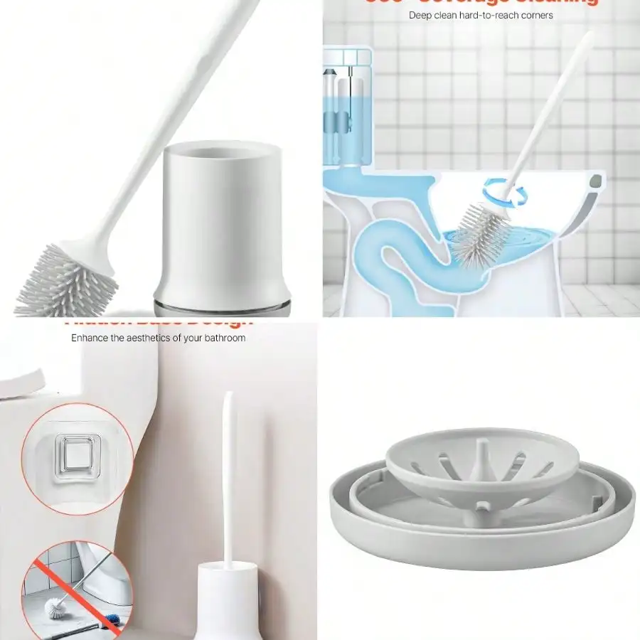 Toilet Brush And Holder Set, Toilet Bowl Brush And Holder With Comfortable PP Handle, Compact Bathroom Scrubber Cleaner, Deep Cleaning And Drip-Proof, Bathroom, RV Toilets (White
Toilet Brush And Holder Set, Toilet Bowl Brush And Holder With Comfortable PP Handle, Compact Bathroom Scrubber Cleaner, Deep Cleaning And Drip-Proof, Bathroom, RV Toilets (White