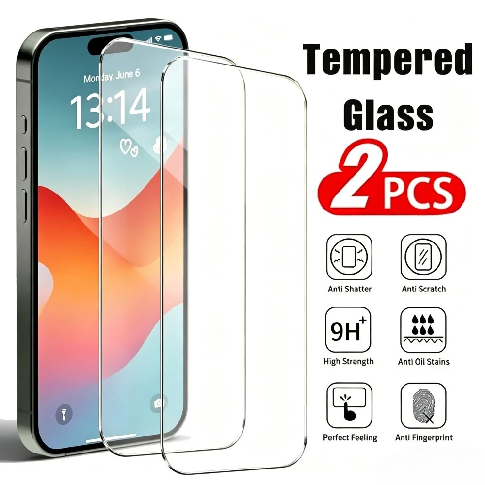 2 шт. ультрапрозрачных защитных стекол для iPhone 17, 16, 15 Pro Max, 17e, 16e, Air, 14, 13, 12, 11 Pro, 15, 14 Plus, закаленное стекло с твердостью 9H
2 шт. ультрапрозрачных защитных стекол для iPhone 17, 16, 15 Pro Max, 17e, 16e, Air, 14, 13, 12, 11 Pro, 15, 14 Plus, закаленное стекло с твердостью 9H