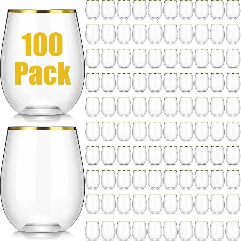 100 Pack o 12Oz StemlWine Glasses Unbreakable Plastic Wine Glass Bulk Clear Shatterproo Reusable Drinking Cup or Chrisas Party G
100 Pack o 12Oz StemlWine Glasses Unbreakable Plastic Wine Glass Bulk Clear Shatterproo Reusable Drinking Cup or Chrisas Party G