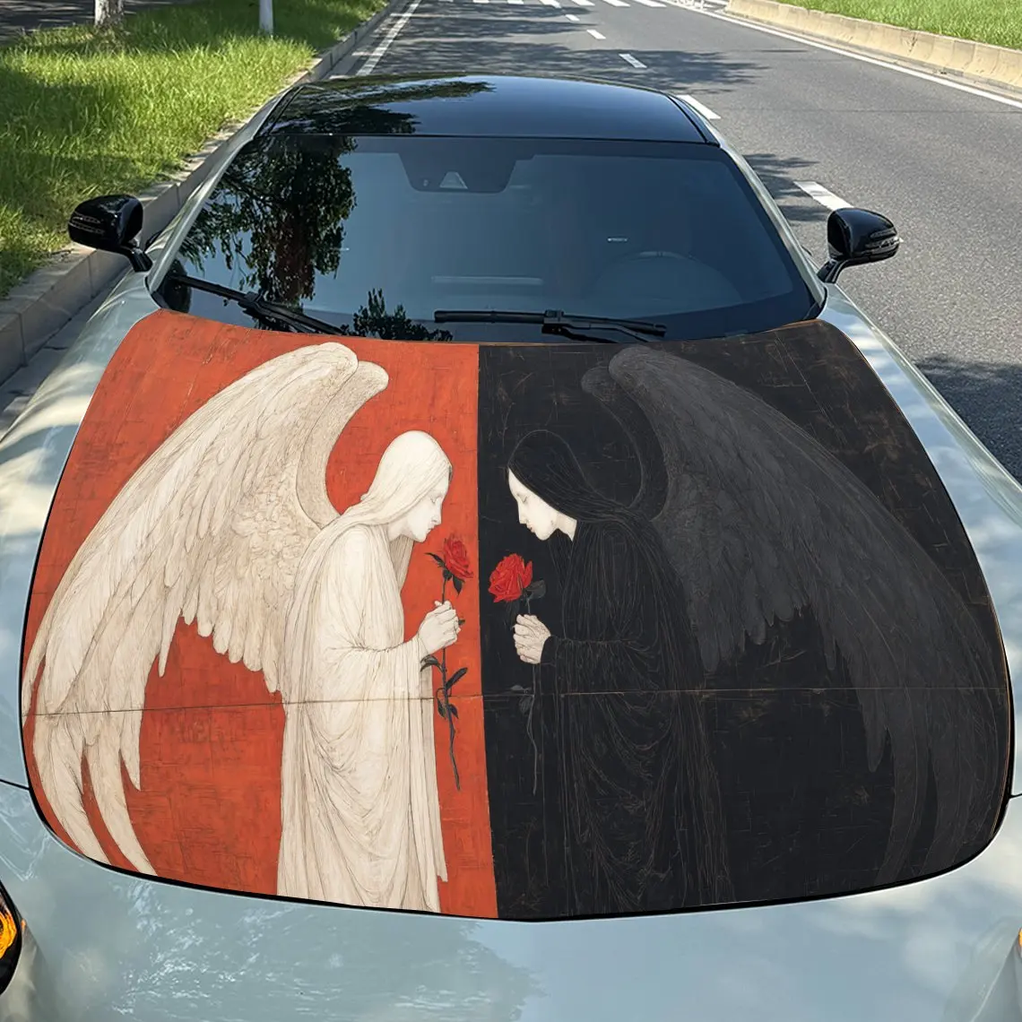 Angel and Dark Figure Car Engine Hood Sticker, Auto Vinyl Wraps, Waterproof Self-adhesive Vehicle Decal, Durable & Anti-scratch
Angel and Dark Figure Car Engine Hood Sticker, Auto Vinyl Wraps, Waterproof Self-adhesive Vehicle Decal, Durable & Anti-scratch