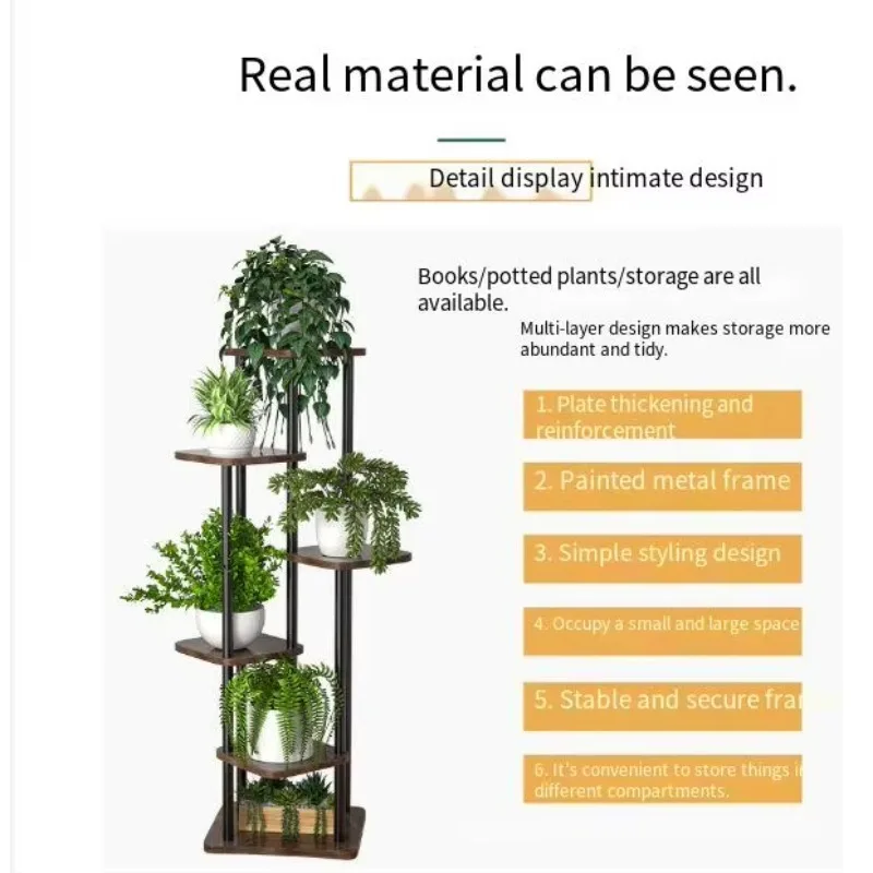Flower Rack Indoor Household Iron Art Living Room Floor Standing Multi-layer Flower Pot Rack Steel Wood Storage Rack
Flower Rack Indoor Household Iron Art Living Room Floor Standing Multi-layer Flower Pot Rack Steel Wood Storage Rack