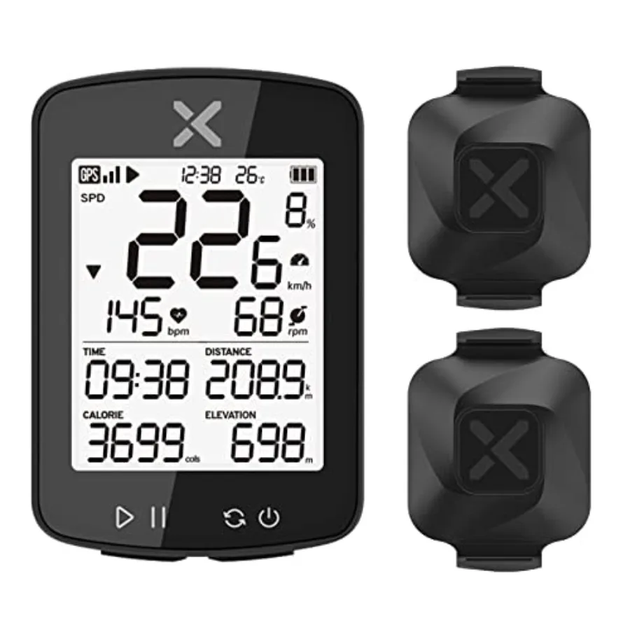 Велокомпьютер G+ Gen2 GPS с датчиками Vortex (2 шт.), ANT+/Bluetooth, водонепроницаемый IPX7, перезаряжаемый велосипедный спидометр
Велокомпьютер G+ Gen2 GPS с датчиками Vortex (2 шт.), ANT+/Bluetooth, водонепроницаемый IPX7, перезаряжаемый велосипедный спидометр