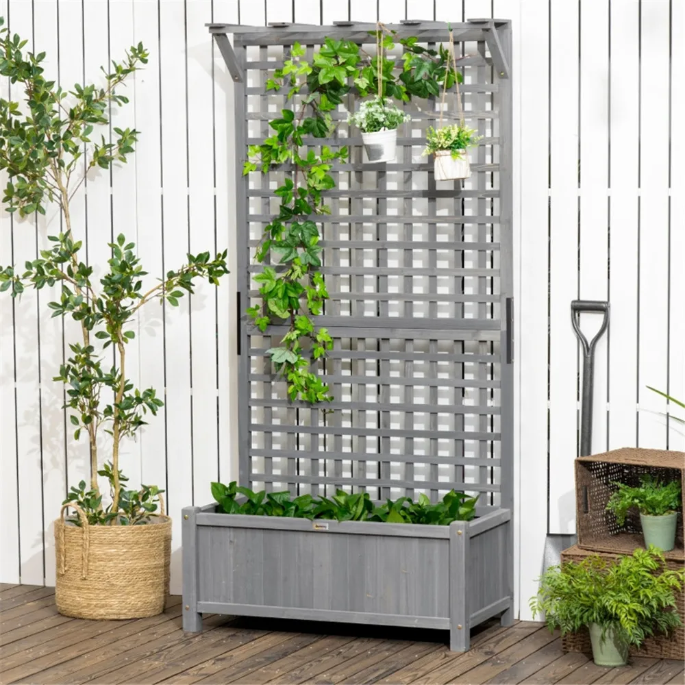 US Stock Wood Planter Climbing Plant Bed with Trellis for Vine Climbing Plant Vegetables, Flowers, and Herbs Fast Shipping
US Stock Wood Planter Climbing Plant Bed with Trellis for Vine Climbing Plant Vegetables, Flowers, and Herbs Fast Shipping