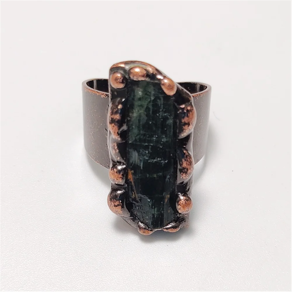 FUWO 1Pcs Natural Black Tourmaline Crystal Ring,Antique Copper Plated Raw Crystal Energy Rings October Birthstone Gift RG072
FUWO 1Pcs Natural Black Tourmaline Crystal Ring,Antique Copper Plated Raw Crystal Energy Rings October Birthstone Gift RG072
