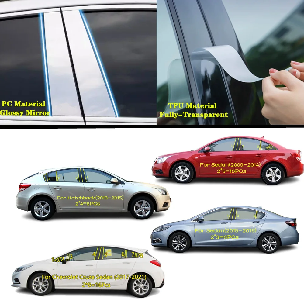 For Chevrolet Cruze Sedan Hatchback 2009-2021 TPU/Glossy Mirrorl Pillar Post Cover Door Trim Window Molding Sticker Accessories
For Chevrolet Cruze Sedan Hatchback 2009-2021 TPU/Glossy Mirrorl Pillar Post Cover Door Trim Window Molding Sticker Accessories