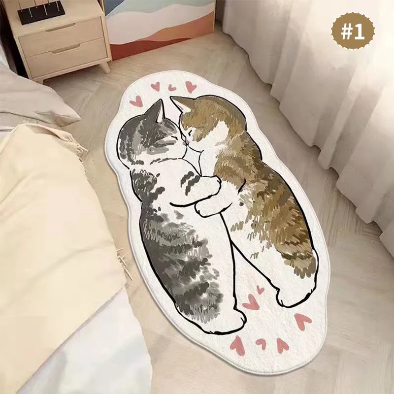 Cartoon Cute Cat Imitation Cashmere Carpet Irregular Drifting Window Carpet Absorbent Anti slip Bedside Carpet in Bedroom
Cartoon Cute Cat Imitation Cashmere Carpet Irregular Drifting Window Carpet Absorbent Anti slip Bedside Carpet in Bedroom