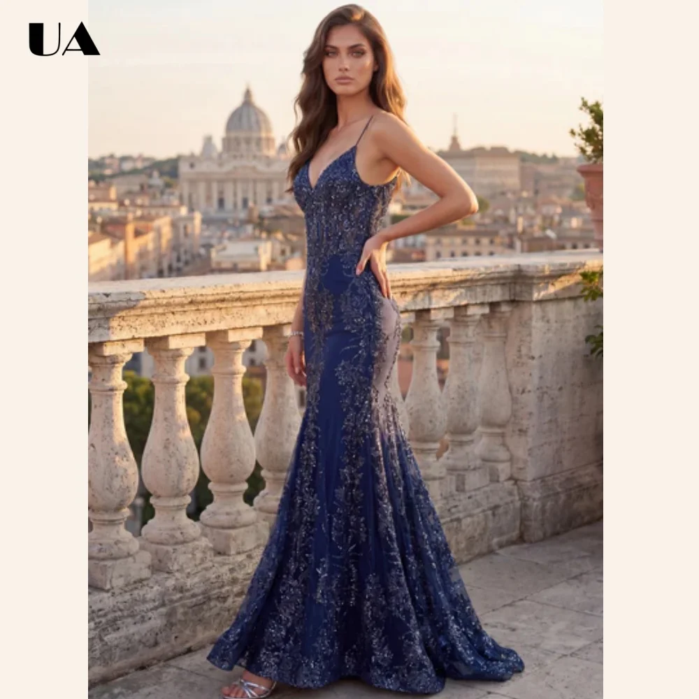 2026 New Mermaid V-neck Appliques Evening Dresses for Women, Exquisite Spaghetti Strap Prom Dress, Customized Maxi Party Dress
2026 New Mermaid V-neck Appliques Evening Dresses for Women, Exquisite Spaghetti Strap Prom Dress, Customized Maxi Party Dress