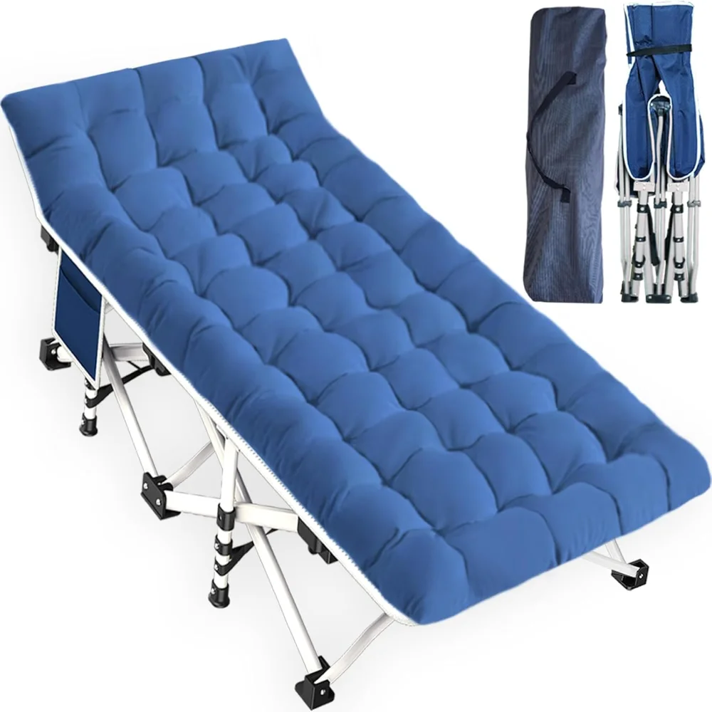 Cot Camping with Thick Pad Cots for Sleeping Camping Bed Folding Cot Comfortable Double Layer Oxford Heavy Duty with Carry Bag
Cot Camping with Thick Pad Cots for Sleeping Camping Bed Folding Cot Comfortable Double Layer Oxford Heavy Duty with Carry Bag