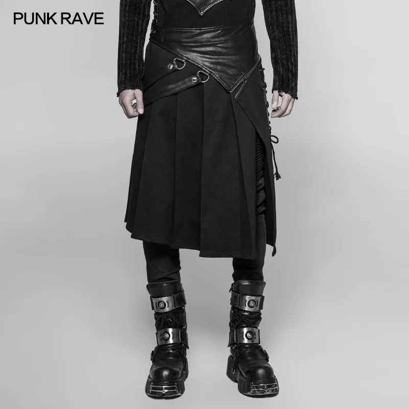 PUNK RAVE Men's Punk Removable Half Skirt, Black Cotton Spandex PU Trim Gothic Kilt Men's Skirt WQ372
PUNK RAVE Men's Punk Removable Half Skirt, Black Cotton Spandex PU Trim Gothic Kilt Men's Skirt WQ372