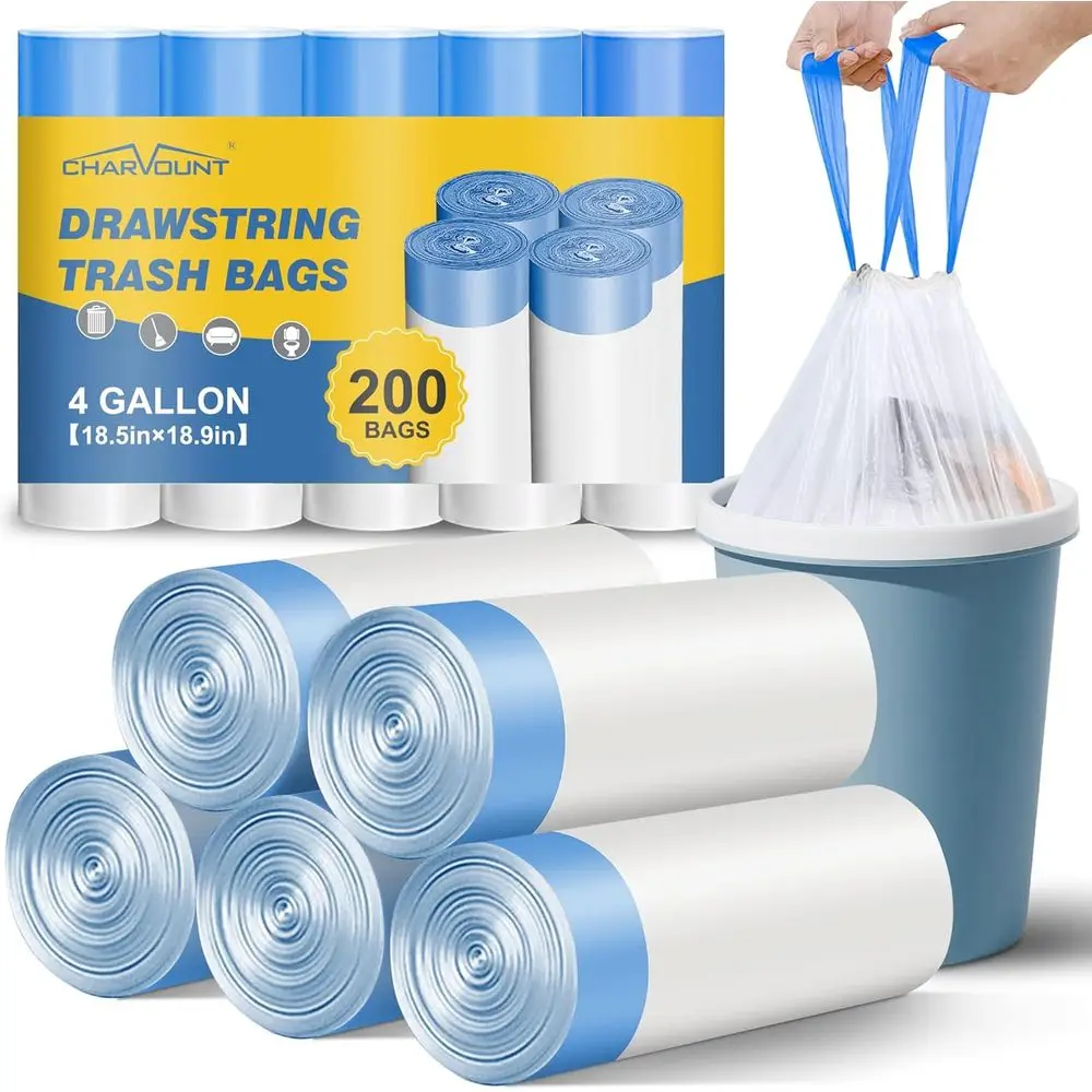 4 Gallon Capacity, 200 Pack Small Trash Bags - Ideal for Home, Dorm, and Office Use
4 Gallon Capacity, 200 Pack Small Trash Bags - Ideal for Home, Dorm, and Office Use