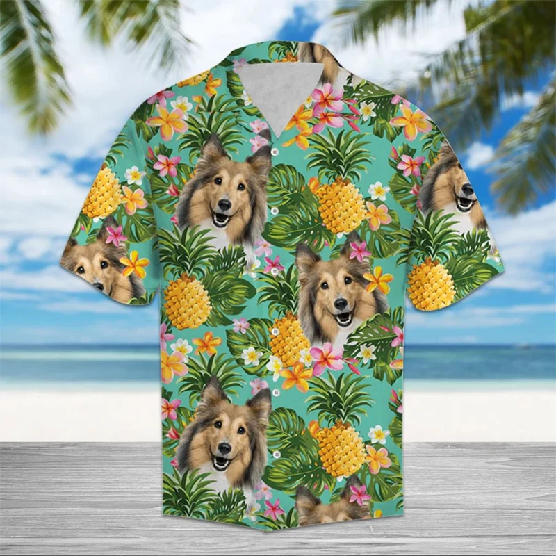Tropical Pineapple Dog Pattern Hawaiian Shirts Summer Fashion Short Sleeve 3D Printed Shirt Loose Breathable Lapel Button Blouse
Tropical Pineapple Dog Pattern Hawaiian Shirts Summer Fashion Short Sleeve 3D Printed Shirt Loose Breathable Lapel Button Blouse
