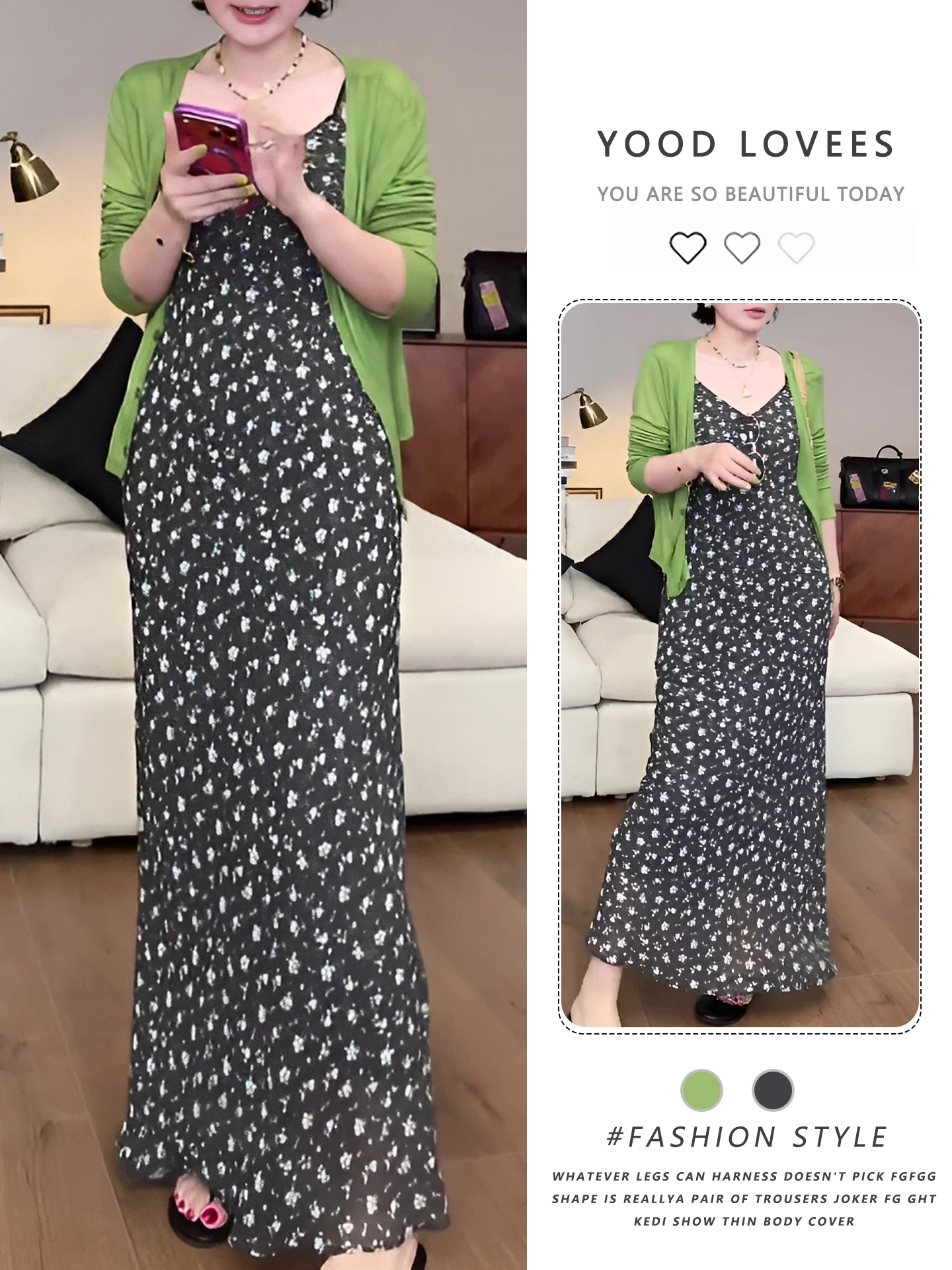 Retro Hong Kong Style Floral Print Dress And Cardigan Set Women's Summer Fashionable Two-Piece Suit High Waist Long Sleeve
Retro Hong Kong Style Floral Print Dress And Cardigan Set Women's Summer Fashionable Two-Piece Suit High Waist Long Sleeve
