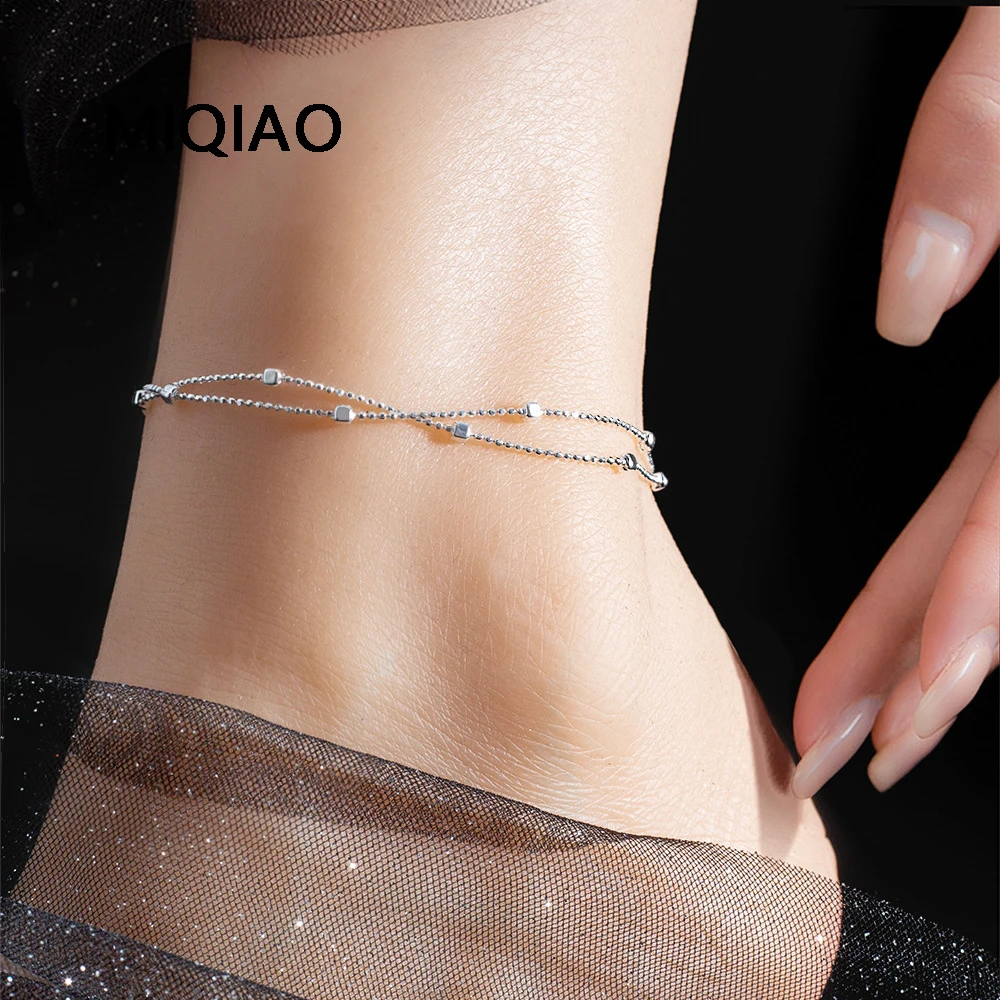 MIQIAO 925 Sterling Silver Bracelet On The Leg Ankle For Woman Jewelry Double-Layer Block Chain Accessories Girls Beach Jewelry
MIQIAO 925 Sterling Silver Bracelet On The Leg Ankle For Woman Jewelry Double-Layer Block Chain Accessories Girls Beach Jewelry
