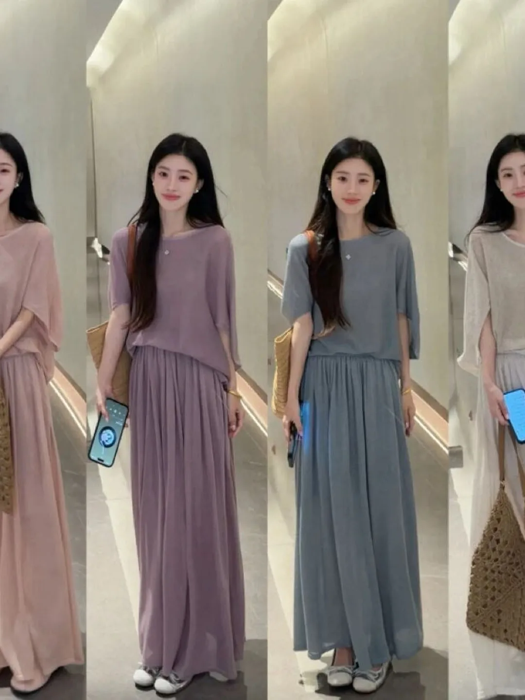 Korean Style Lazy Batwing Sleeve Knitted Top And High Waist Skirt Two Piece Set Elastic Waist Comfortable Summer Outfit
Korean Style Lazy Batwing Sleeve Knitted Top And High Waist Skirt Two Piece Set Elastic Waist Comfortable Summer Outfit