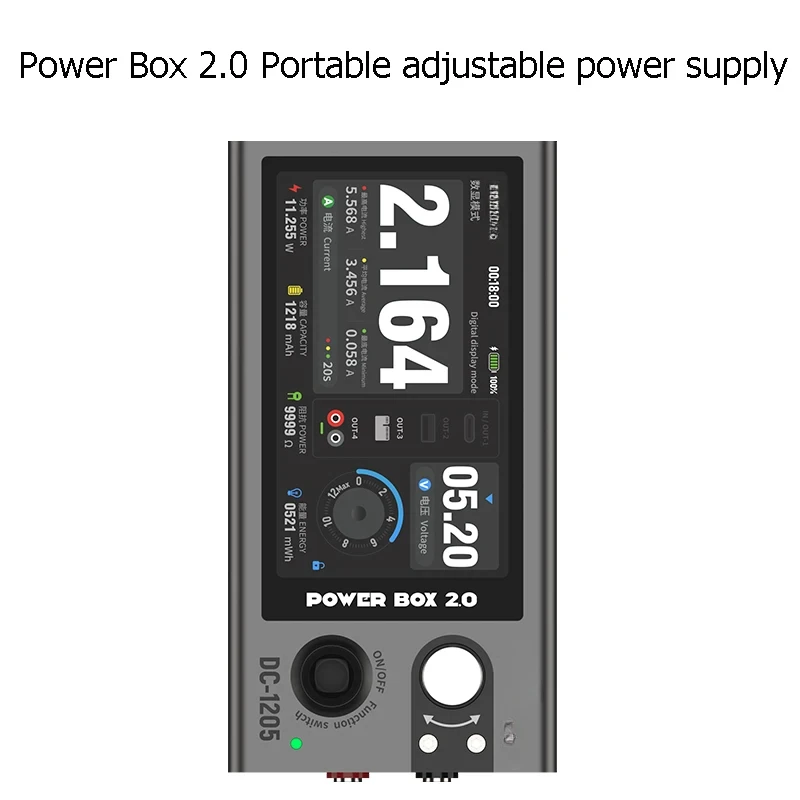 Power Box 2.0 Portable Adjustable Power Supply Intelligent Digital Display for Phone Repair Current Voltage Detection
Power Box 2.0 Portable Adjustable Power Supply Intelligent Digital Display for Phone Repair Current Voltage Detection