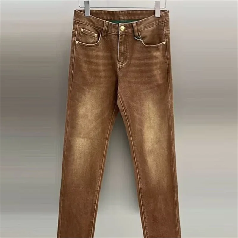 Waed Coffee Color American Sle Men's Jeans Spring Autumn 2025 Slim Fit Elastic Trendy Brand Long Pants Cleanfit
Waed Coffee Color American Sle Men's Jeans Spring Autumn 2025 Slim Fit Elastic Trendy Brand Long Pants Cleanfit