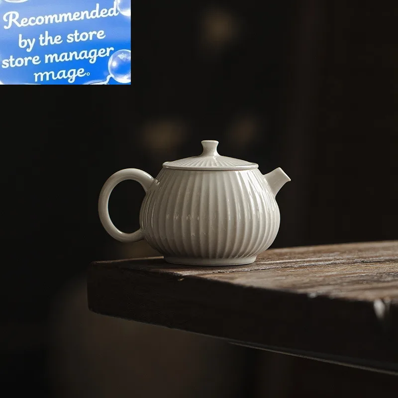 165ml Plant Ash Teapot Zen Leather Ball Tea Pot Boutique Ceramic Pot With Ball Hole Filter Retro Tea Brewing Kettle Teaware Gift
165ml Plant Ash Teapot Zen Leather Ball Tea Pot Boutique Ceramic Pot With Ball Hole Filter Retro Tea Brewing Kettle Teaware Gift