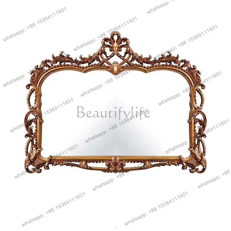 European square bathroom mirror wall hanging antique gold carved dining side mirror
European square bathroom mirror wall hanging antique gold carved dining side mirror