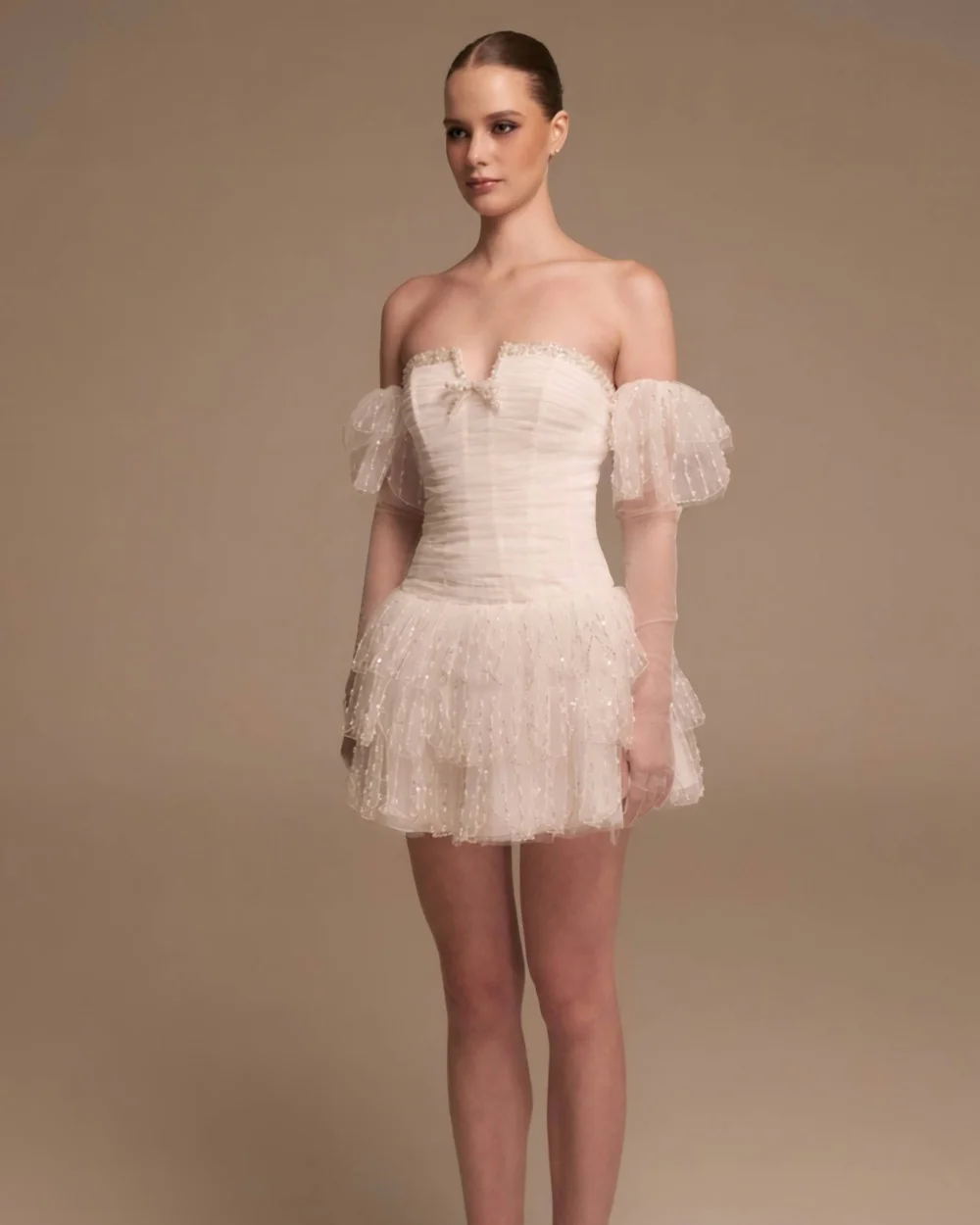 Customized Sparkle Women Tulle Beading Ruched A-Line Evening Dresses Fashion Strapless Sleeveless Knee Length Dresses Party Gown
Customized Sparkle Women Tulle Beading Ruched A-Line Evening Dresses Fashion Strapless Sleeveless Knee Length Dresses Party Gown