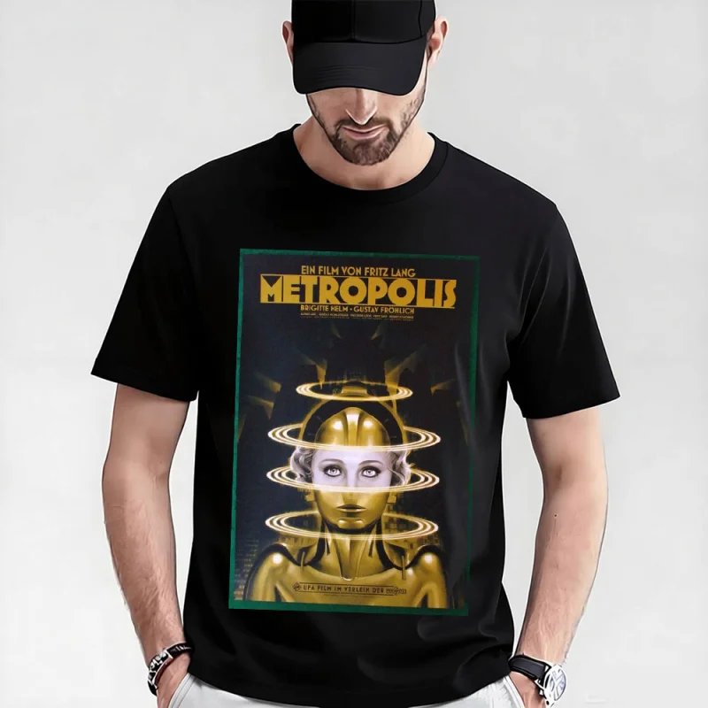 Fritz lang Germany Silent Movie Metropolis t shirt 0521 Maria Cyberpunk Sci-fi Graphic shirt Short Sleeve All size Tee S-6XL
Fritz lang Germany Silent Movie Metropolis t shirt 0521 Maria Cyberpunk Sci-fi Graphic shirt Short Sleeve All size Tee S-6XL