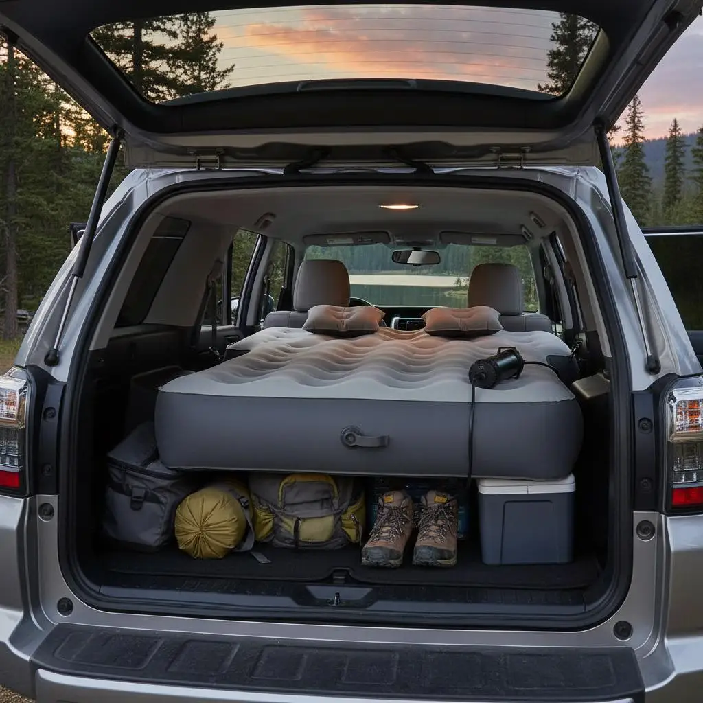 Inflatable Travel Bed 73"x52" For Car Camping Road Trip Outdoor Rest Thickened Flocking Surface Internal Air Pump 2 Pillows P
Inflatable Travel Bed 73"x52" For Car Camping Road Trip Outdoor Rest Thickened Flocking Surface Internal Air Pump 2 Pillows P