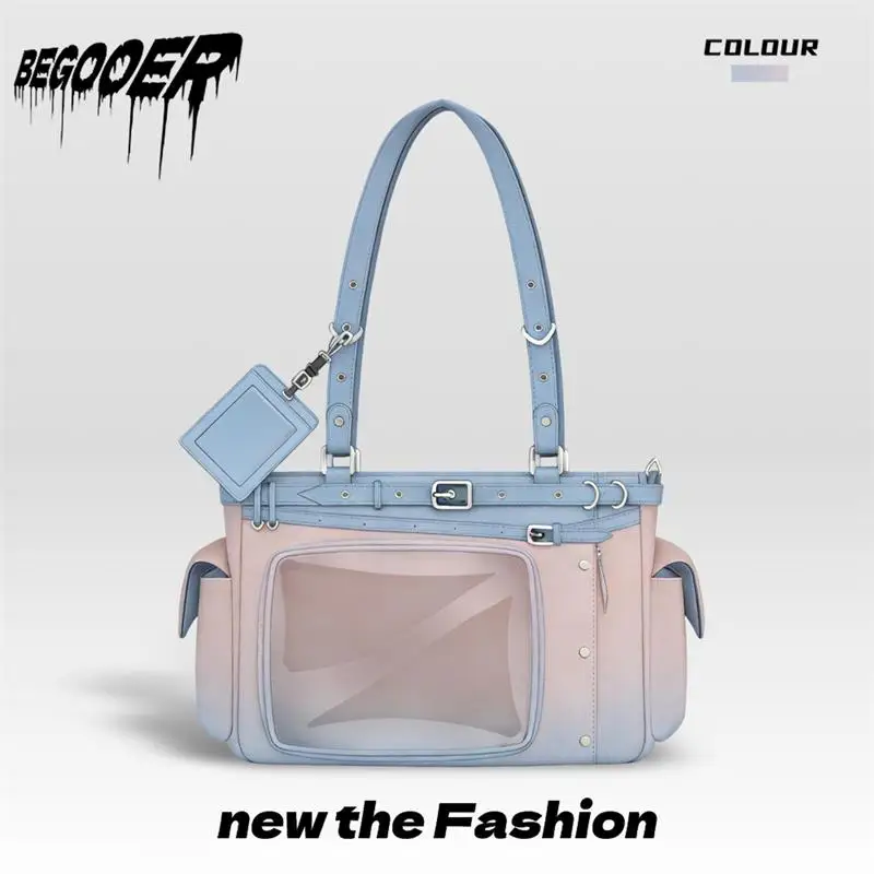 Korean Fashion Pink Blue Ita Bag With Transparent Layer Women Large Capacity Shoulder Bag College Style Handbag With Card Holder
Korean Fashion Pink Blue Ita Bag With Transparent Layer Women Large Capacity Shoulder Bag College Style Handbag With Card Holder