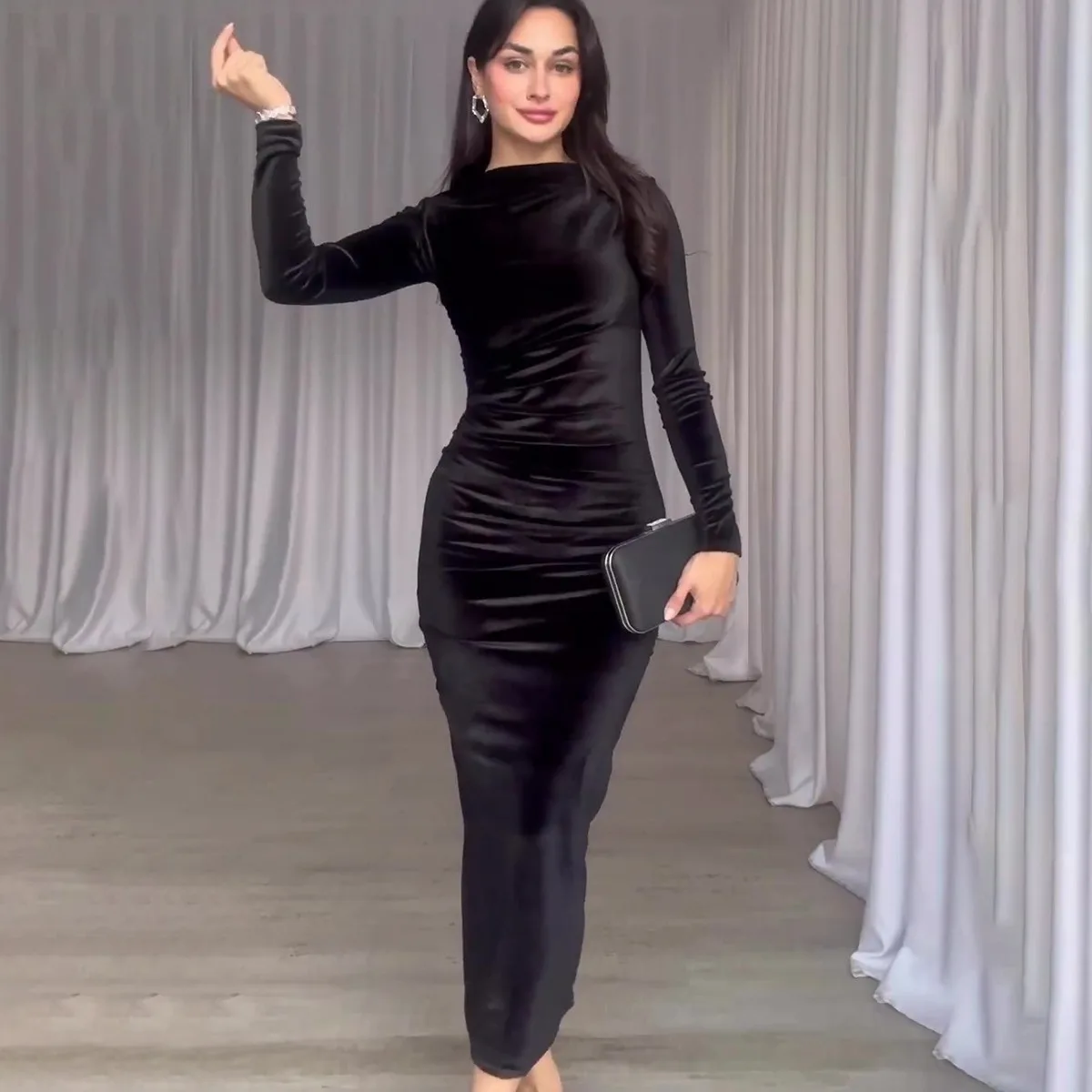 2026 Elegant Party Velvet Slim-fit Sexy Waist-cinching Asymmetrical Long Dress For Women Robe Abaya Ramadan Dubai Luxury Islam E
2026 Elegant Party Velvet Slim-fit Sexy Waist-cinching Asymmetrical Long Dress For Women Robe Abaya Ramadan Dubai Luxury Islam E