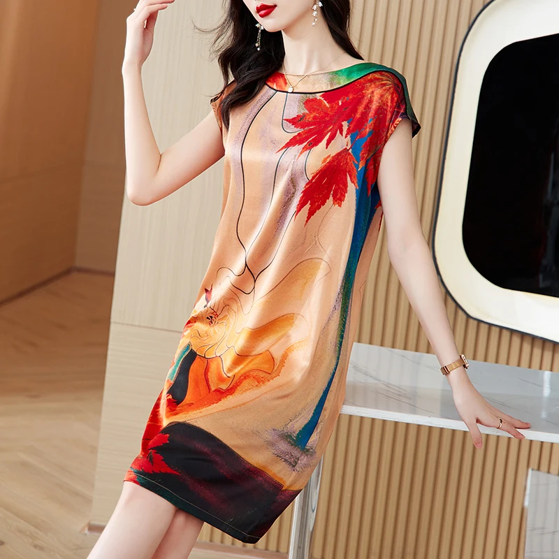 2023 New Fashion Silk Printed Dress Women's Summer Fragmented Flowers Elegant Versatile Relaxed Vacation Dress Vestidos
2023 New Fashion Silk Printed Dress Women's Summer Fragmented Flowers Elegant Versatile Relaxed Vacation Dress Vestidos