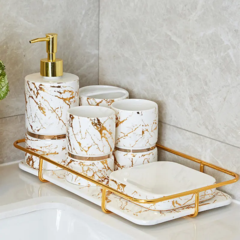 Light Luxury Ceramic Bathroom Accessories Set0 Golden Marble Texture Shower AccessoriesToothpaste Dispenser Shampoo
Light Luxury Ceramic Bathroom Accessories Set0 Golden Marble Texture Shower AccessoriesToothpaste Dispenser Shampoo