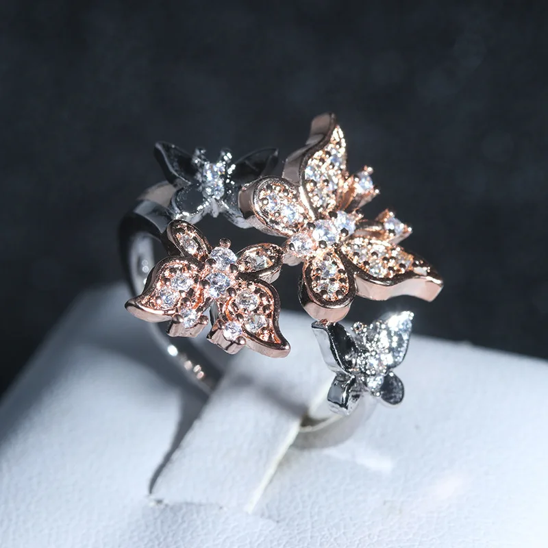 2022 NEW Wedding Rings for Women Fashion Two-tone Full Drill Double Butterfly Shape Zircon Jewelry Party Engagement Accessories
2022 NEW Wedding Rings for Women Fashion Two-tone Full Drill Double Butterfly Shape Zircon Jewelry Party Engagement Accessories