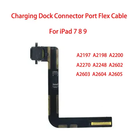 10PCS USB Dock Connector Charging Port Flex Cable For iPad 4 5 6 7 8 9 10 6th 7th 8th 9th 10th Generation Gen 10.2 10.9