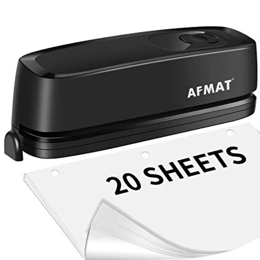 Electric 3 Hole Punch, 20-Sheet 3 Hole Puncher for Binder, Effortless Punching, 9/32" Hole Diameter, Paper Hole Puncher 3 Hole
Electric 3 Hole Punch, 20-Sheet 3 Hole Puncher for Binder, Effortless Punching, 9/32" Hole Diameter, Paper Hole Puncher 3 Hole